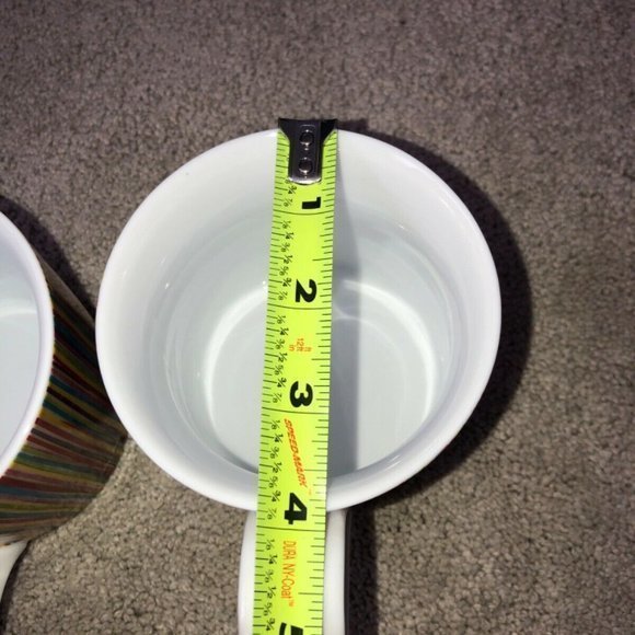 Starbucks 2008 Multi Colored Rainbow Stripe Coffee Mug Set‎ (2) - Picture 12 of 12